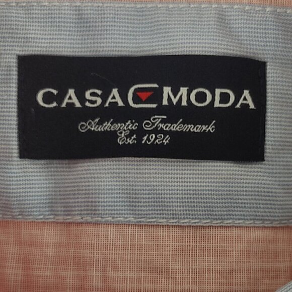 Casa Moda 100% Cotton Pink Pattern Short Sleeve Casual Fit Button Down Size 3XL - Picture 10 of 12